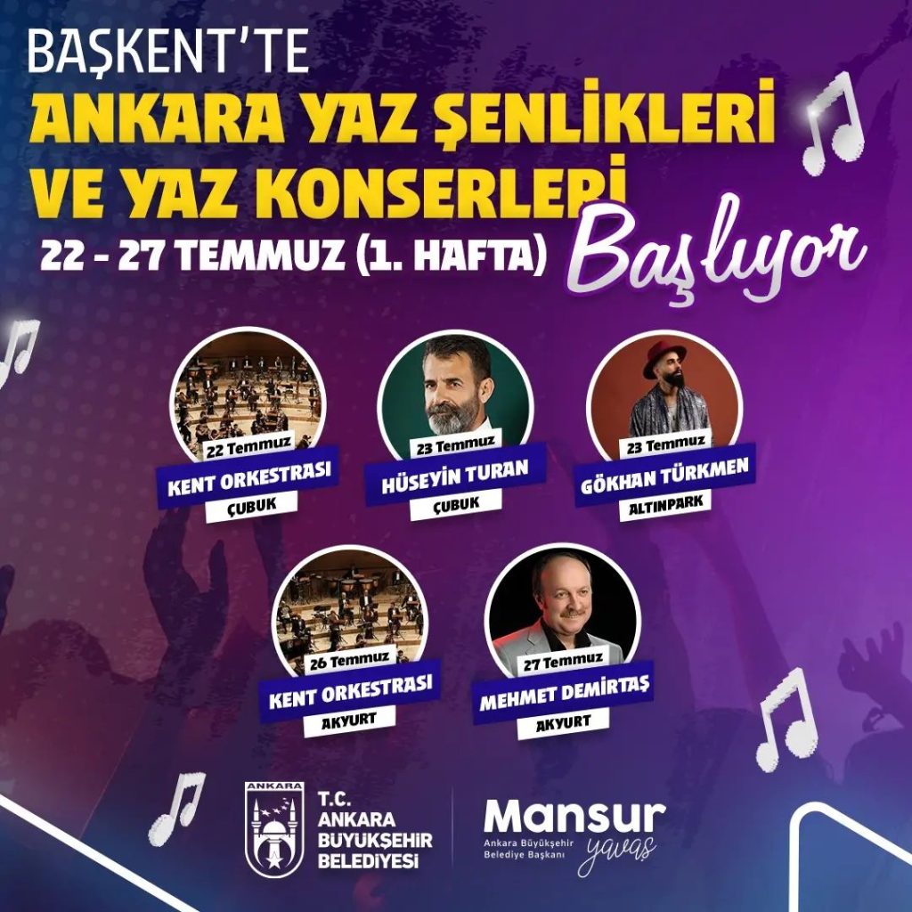 Ankara Yaz Şenlikleri ve Yaz Konserleri 2022 (Ücretsiz)