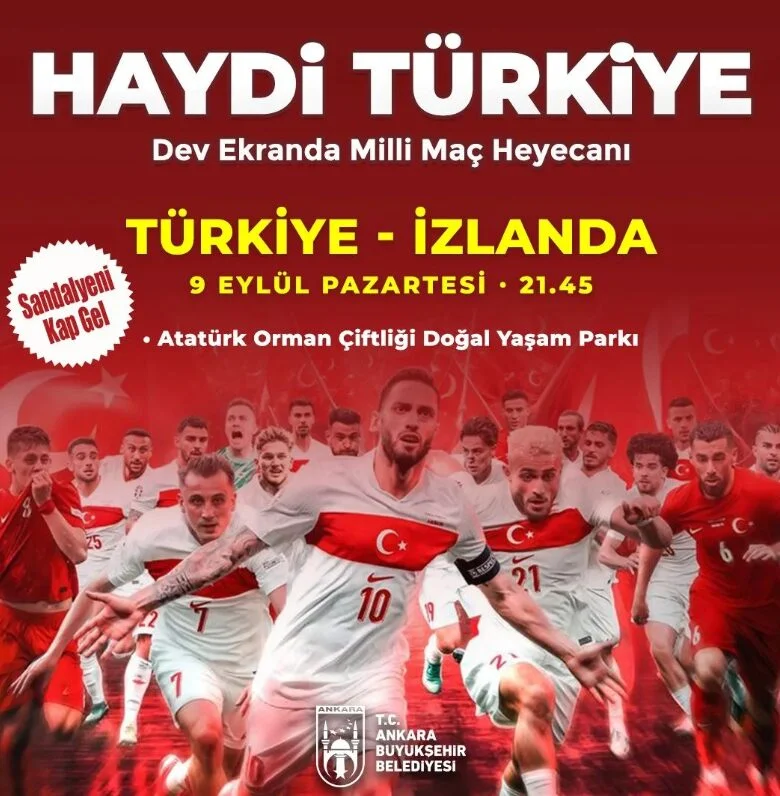 Türkiye-İzlanda Maçı Ankara’da Dev Ekranlarda İzlenebilecek!